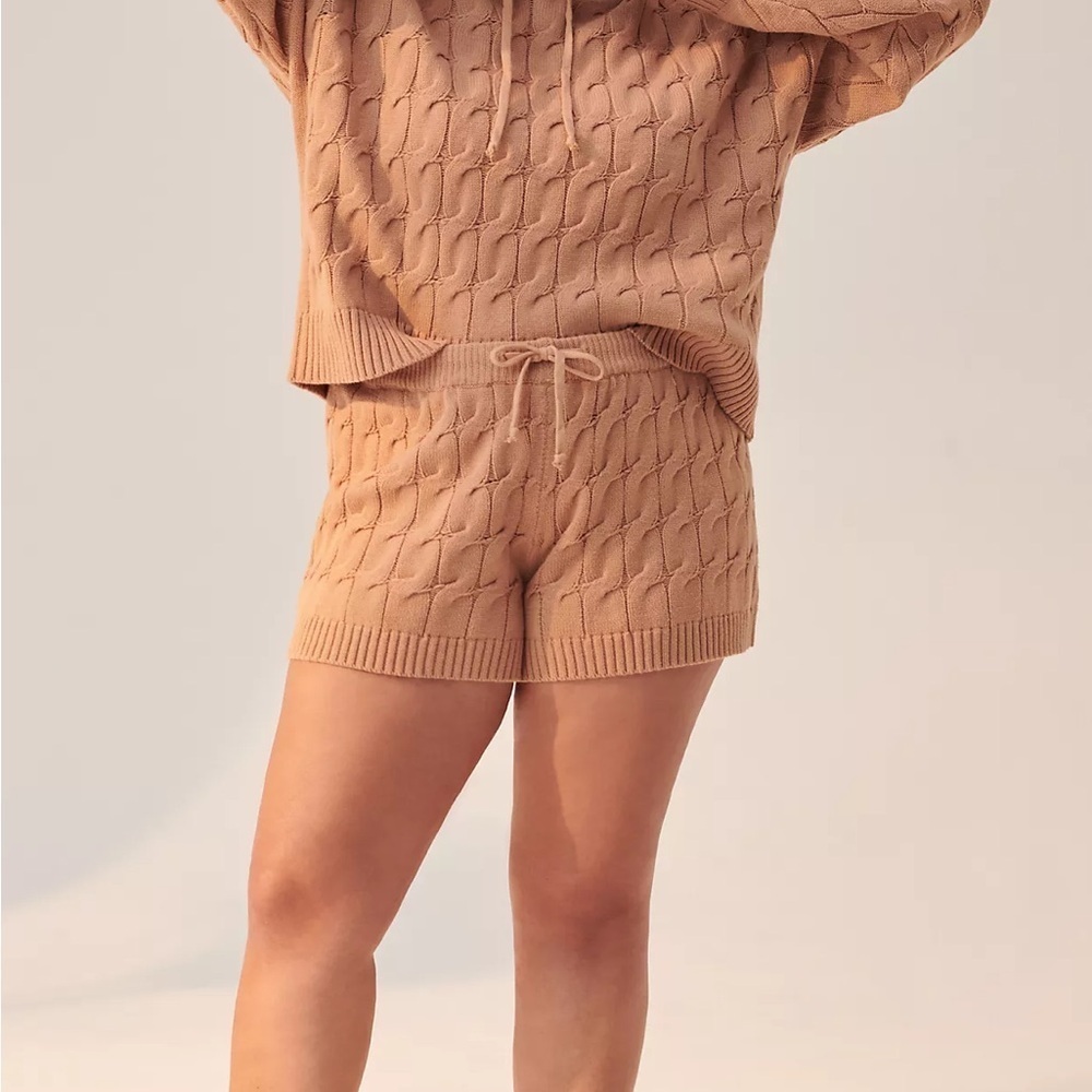 Anthropologie Saturday Sunday Ellyn Cable Knit Sweater Shorts